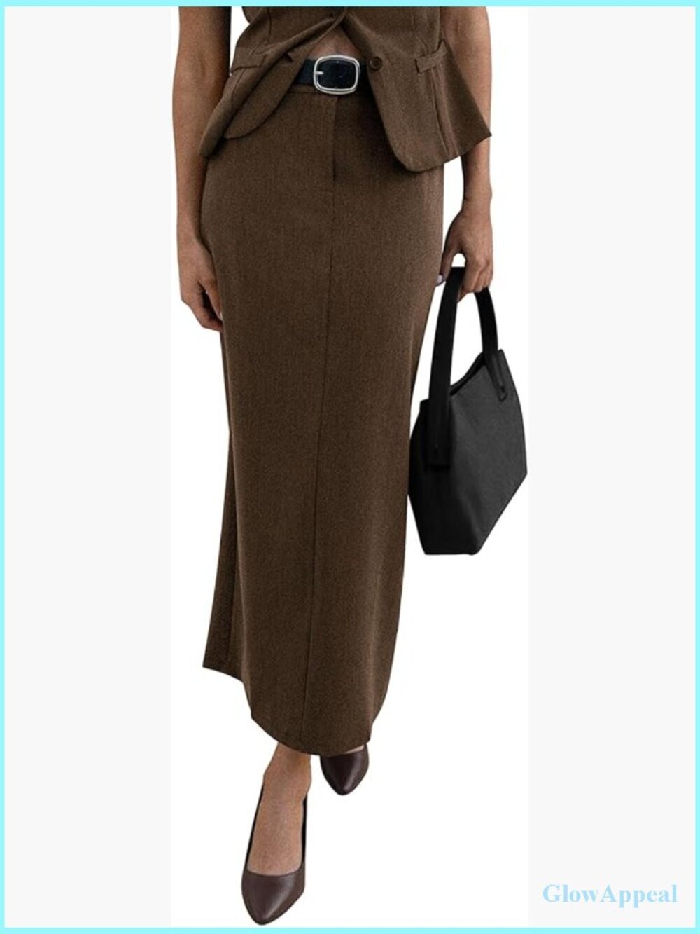 Women's Maxi Pencil Skirt High Waisted Back Slit Work Office